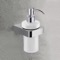 Wall Mount Frosted Glass Soap Dispenser With Chrome Mounting